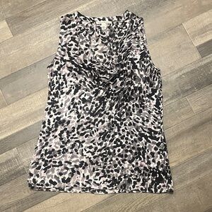 Banana Republic Pink Black and Gray Patterned Blouse